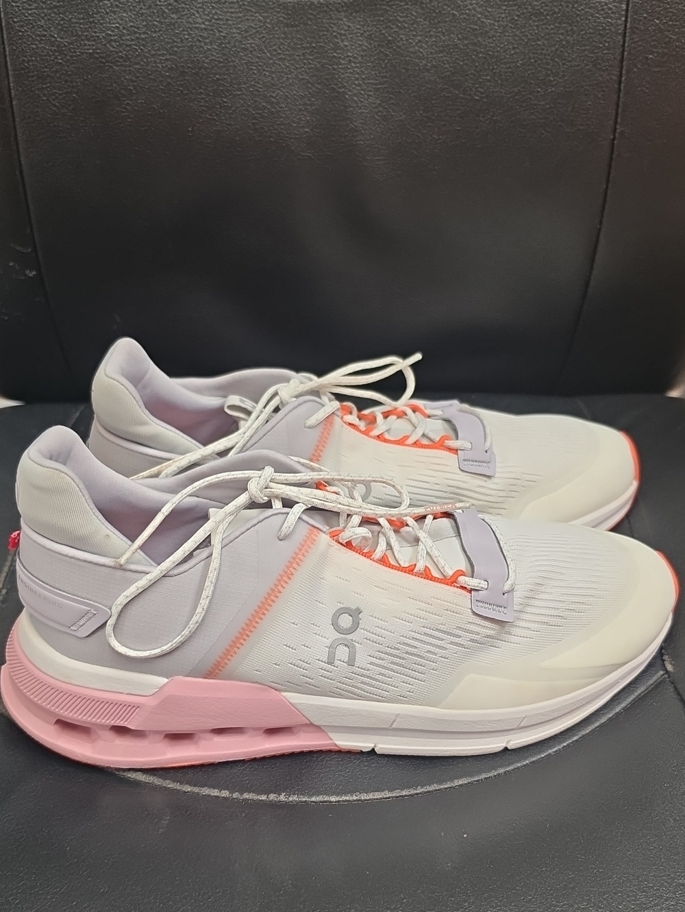 On Running Women's White Sneakers with Pink & Coral Accents